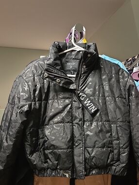 Ashley By 26 International Black Camo Puffer Jacket